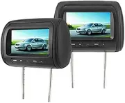 Ymiko 2pcs 7 in Wireless Control Adjustable Headrest LCD Video Player MP5 Display Black Car DVD Player Headrest Monitor