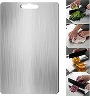 Titanium Cutting Board - Taima Titanium Cutting Board, Stainless Steel Cutting Board, 100% Pure Titanium Cutting Boards for Kitchen, Perfect for Various Cooking Tasks (15.3 * 11.0in（39 * 28cm）)