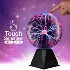 Plasma Ball Light 4/6 Glass Voice Control Electrostatic Sphere Flashing Light AT