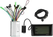 Electric Cycle Brushless Controller Kit, ABS Aluminum Alloy Speed Controller LCD Display Panel Kit, Replacement Controller Display Set for 22.2mm Handlebars