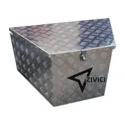 Aluminium 870x500x450mm Drawbar Tool Box 2.0mm Aluminium Checker Plate