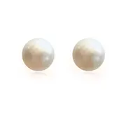 Culturesse Bay Baroque 12mm Sterling Silver Premium Pearls Stud Earrings White