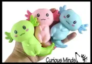 3 Axolotl Laying- Soft Creamy Doh Filled Squeeze Stress Balls - Sensory, Stress,