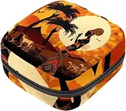 Period Bag,Sanitary Napkin Storage Bag,African Black Woman Animal,Tampon Holder for Purse