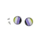 Stainless Steel Earrings - Non-Binary Pride Studs - 15mm - 1 Pair - ER191