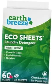 Laundry Detergent Sheets Fresh Scent - 60 Loads No Plastic Fresh Scent, 1 Pack