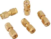 SMA Coaxial RF Connector,5pcs SMA Male to SMA Male Plug Straight Coaxial Connector,Gold-Plated Copper,50ohm,0-6Ghz,Suitable for Connecting RF Cable