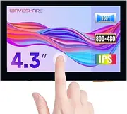 Waveshare 4.3inch Capacitive Touch Small Display Compatible with Raspberry Pi 5/4B/3B+/3A+/3B/2B/B+/A+ CM3/3+ with IPS Wide Angle MIPI DSI Interface