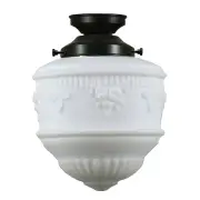 Senator Opal Matt 8&quot; Shade w 4 1/4&quot; Black Batten Fix Light