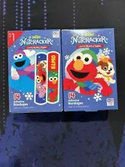 2 Boxes (14) Elmo And Tango Kids Adhesive Bandages (24 Total)
