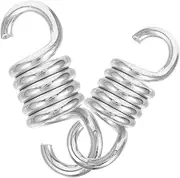 Mipcase 2pcs Deck Swing Spring Heavy Duty Spring Hammock Chair Porch Swing Springs for Hammock Chair Punching Bag Mounts Punching Bag Chain Heavy Bag Spring Galvanized Iron Silver
