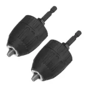 2set 3/8" Keyless Drill Chuck Hex Shank Adapter 1.5-10mm for Cordless Drill