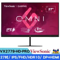 在飛比找momo購物網優惠-【ViewSonic 優派】VX2779-HD-PRO 27