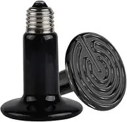 200W Ceramic Heat Emitter Bulbs, 2 Pack No-Light Reptile Heat Lamp with E27 Base, Long-Lasting Infrared Heater for Lizards, Tortoises, Snakes, Chickens, Cats, Dogs, Energy Saving Heating Lamp
