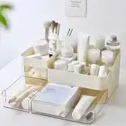 with Mirror Stationery Storage Box Big Capacity Desk Organizer Care Skincare