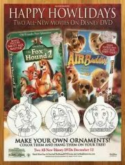 2006 Fox & The Hound 2/Air Buddies Print Ad/Poster Disney Christmas DVD Art 00s
