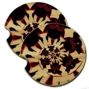 Devil Hell Wood Car Coaster Gift Set fit Car & Truck Cup Holder