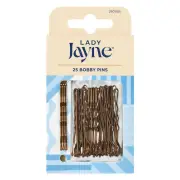 Lady Jayne Bobby Pins Brown X 25