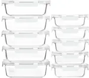 [10-Pack]Glass Meal Prep Containers with Lids, MCIRCO Glass Food Storage Cont...