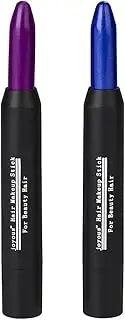 Professional Hair Chalk Temporary Hair Dye Non-toxic Hair Color Crayon Cover White Hair Color Patch (2packs-blue-purple)
