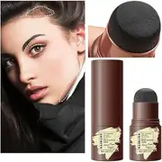 Fapiwen Natural Hairline Powder, Hair Shadow Powder Root Touch Up Powder, Hair Shading Sponge Pen Hair Filler Powder For Cover Gray Hair Root, Hair Touch-Up, Thin Hair (Black),1 Count