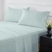 [HCORA] King Size Sheets Set - Hotel Luxury 90GSM Brushed Microfiber Bedding Sheets & Pillowcases - Extra Soft Breathable Cooling Bed Sheets - 16" Deep Pocket, Fade Resistant - 4 PC (King, Aqua)