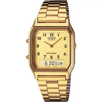 在飛比找PChome24h購物優惠-CASIO 卡西歐 復古方形 兩地時間電子手錶 AQ-230