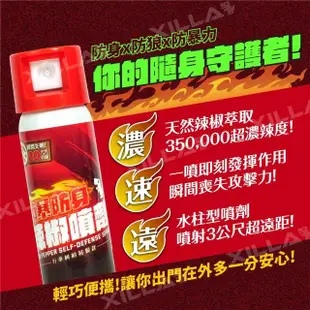 【XILLA】水柱型 辣椒水噴霧 60ml 台灣製 防身辣椒水 鎮暴噴霧 防狼噴霧 自衛防身(行車糾紛 自保小物)