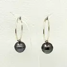 Iridescent Baroque Tahitian Pearl Hoop Earrings – 14k Yellow Gold