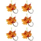 6Pcs Silk Fall Napkin Ring Fall Themed Harvest Napkin Holder Table Decoration