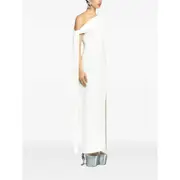 [Solace London] Solace London Irina One-shoulder Draped Maxi Dress 12 UK WHITE
