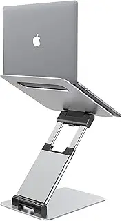 pishi Ergonomic Laptop Stand, Adjustable Vertical Laptop Stand Upto 20 inches Height, Portable Laptop Stand Fits MacBook, HP, DELL XPS, Lenovo and Laptop Upto 17 inches (Silver): N19-2