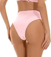Kepblom Women's High Waisted Bikini Bottom - High Cut Cheeky Rave Bottoms for Beach, Swimming Pool,Rave Festivals