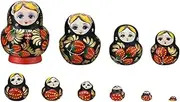 Russian Dolls Nesting Dolls 10Pcs Matryoshka Hand Painted Girls Wood Russian Nesting Dolls Christmas Crafted Doll Home Decor Stacking Dolls Matryoshka Dolls