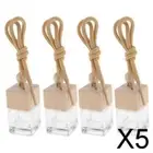 5X 4Pcs Empty 6ml Car Hanging Perfume Vials Essential Oils Diffuser Bottle