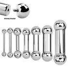 14G-00G Internally Threaded 316L Surgical Steel Tongue Ring Nipple Ring Barbell