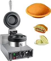 Burger Waffle Maker, Non Stick Electric Panini Press Machine, Electric Heating Single Head Ice Cream Burger Machine, UFO Heat Press Machine, Double-Sided Heating, 50-300℃, 5 Minutes Timer