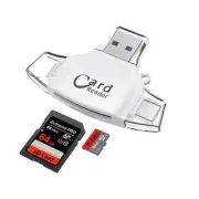 4-in-1 SD/TF Card Reader Micro SD USB 2.0 OTG Adapter For iPhone 13 Pro Max Mini