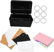 COOPHYA Flash Card Organizer Box with Divider Index Card Storage Set for Home School Office