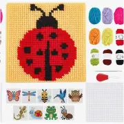 Buzzing Bugs Plastic Canvas Cross Stitch Kit - 10 Sets with 11 Vibrant Yarn Colo