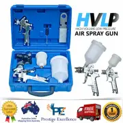 2 HVLP Air Spray Gun 7 in 1 Kit Set 1.4/0.8mm Nozzle Paint Touch Up Gravity Feed
