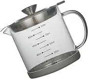 IMIKEYA Cooking Oil Filter Pot 1000ml Capacity Grease Container Fine Mesh Strainer Stainless Steel Oil Strainer for Deep Fryer