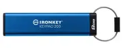 8GB Kingston Ironkey Keypad 200 AES-256 Flash Drive - Blue