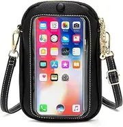 [Beautiful Life] Women Small Crossbody Shoulder Bag Touch Screen Cell Phone Pouch Purse Wallet PU Leather Shoulder Messenger Handbag