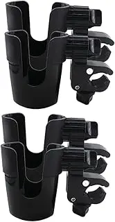 Abaodam 4 Pcs Cup Holder Stroller Wheelchair Drink Holder Stroller Drink Holder Handlebar Bottle Holder Pushchair Bottle Holder Electric Bike Stroller Milk Bottles Holder Abs Black