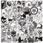 50pcs Cool Gothic Skull Stickers Decals Pack for Laptop Hydro Flask Phone Case
