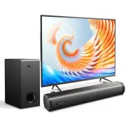 Hiwill D21 180W Dolby 2.1 Surround Sound System bluetooth Soundbar with 5.25'' Subwoofer Deep Bass Adjustable Bass&Trebl