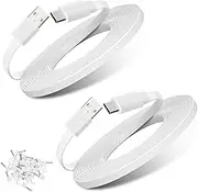 2pack 25ft Power Cable for Ring Pan-Tilt Indoor Cam (2024 Release),Ring Spotlight Cam Plus/Pro (Battery),for eufy Security SoloCam S220/S340/C210,eufyCam 3/S330,S350, Long Flat USB C Charging Cord