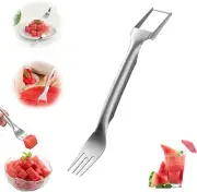 2 in 1 stainless steel fruit knife watermelon fork slicer tool, 2024 new head (1