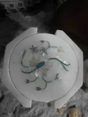 Marvelous Marble Inlay Tea Coffee Coaster Set Kitchen table use Home Decor